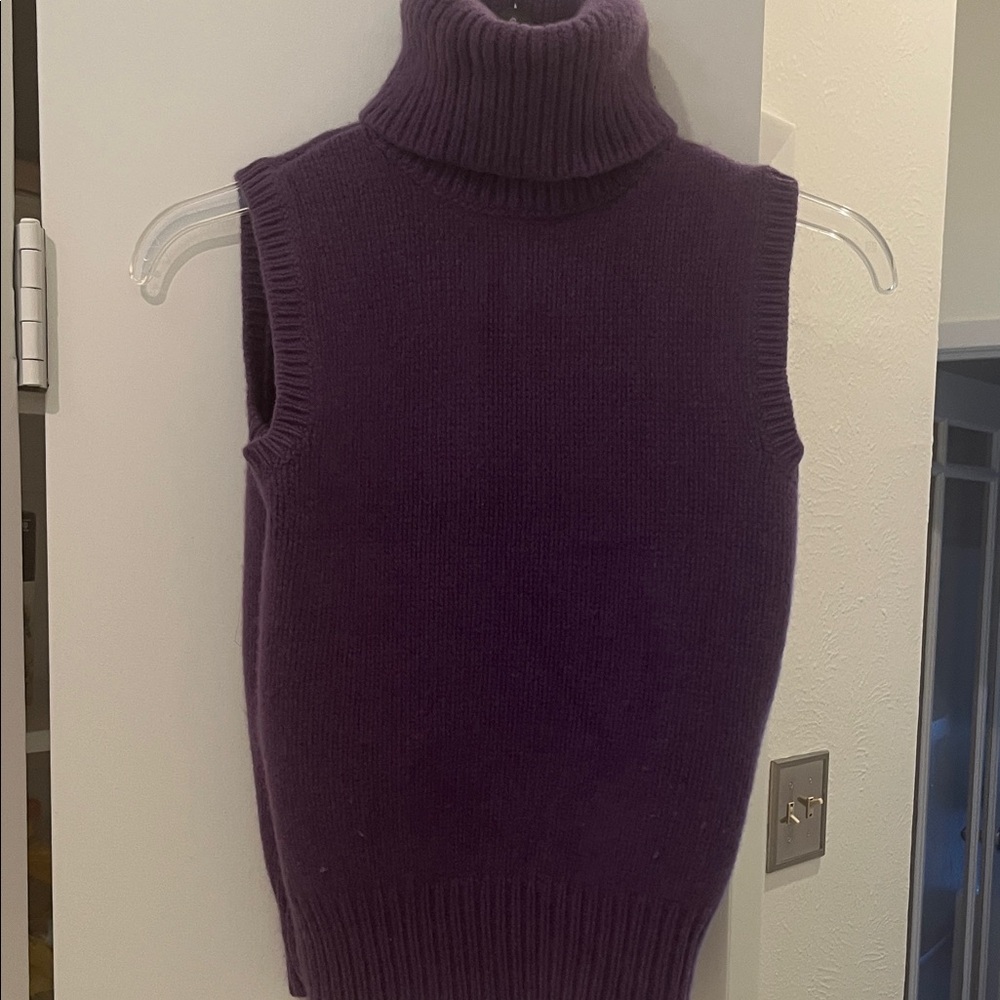 Ralph Lauren Sleeveless Purple Turtleneck Sweater